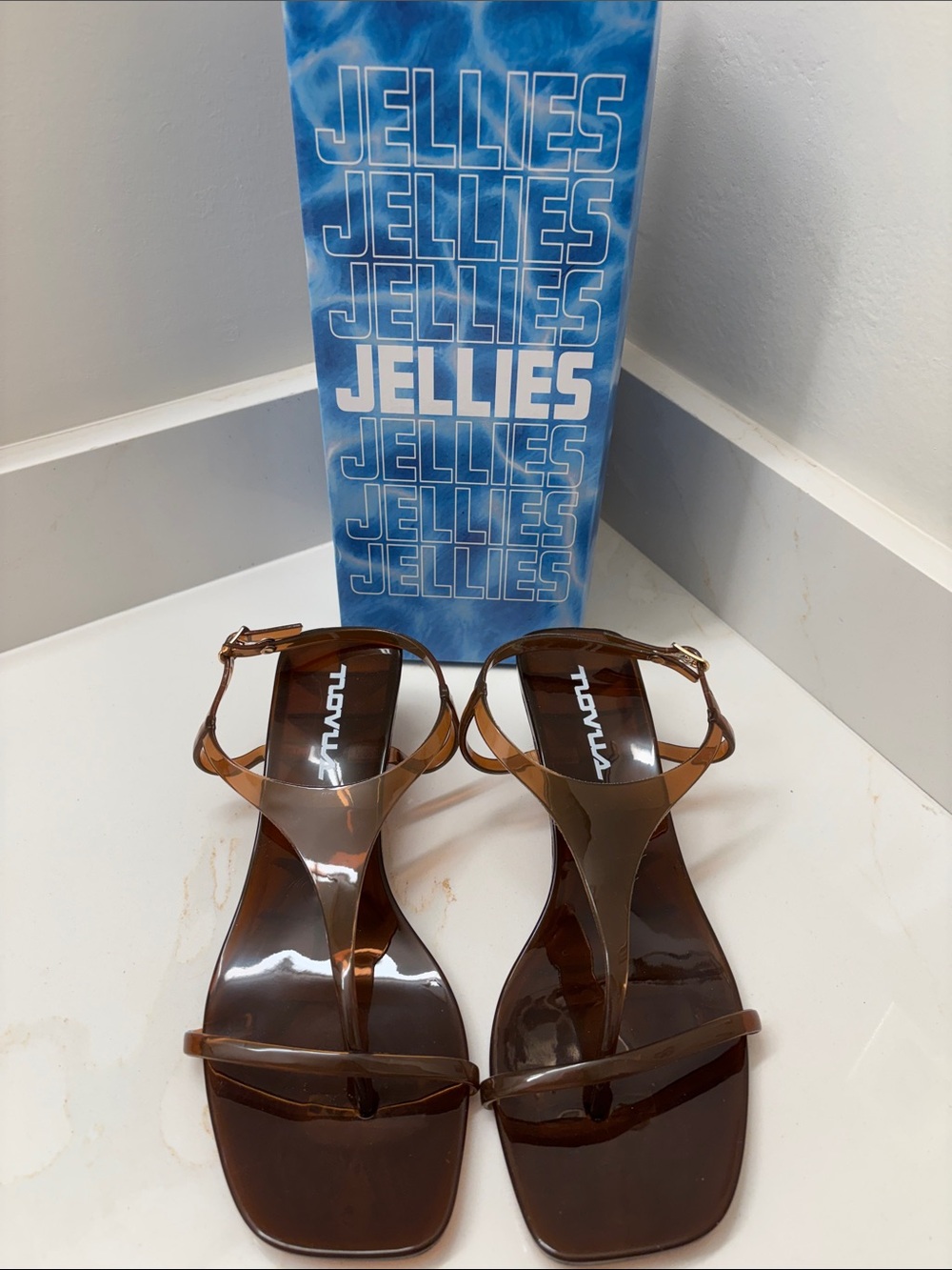 Novus size 39 ( US 8)  Jelly T-Strap wedge Sandals